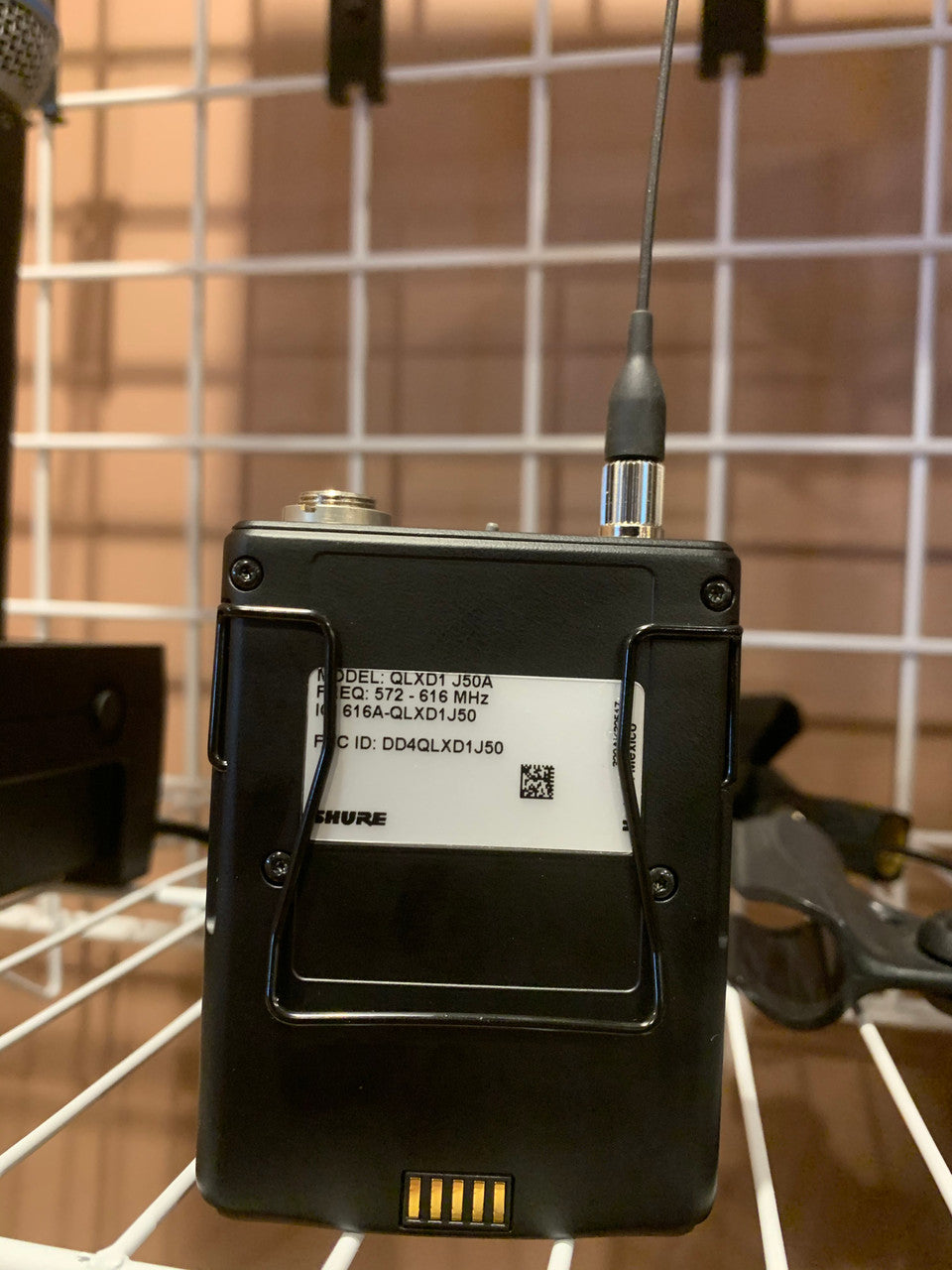 (1) Shure QLXD4-J50, (1) QLXD-2 Beta58 , (1) QLXD-1 Body Pack