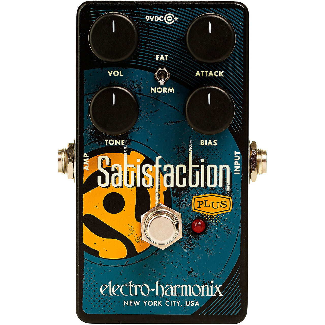 Electro-Harmonix Satisfaction Plus Fuzz Effects Pedal Black and Blue open box