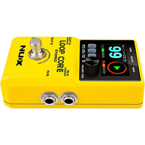 NUX Loop Core Stereo Looper with MIDI and Drum Patterns Effects Pedal Yellow