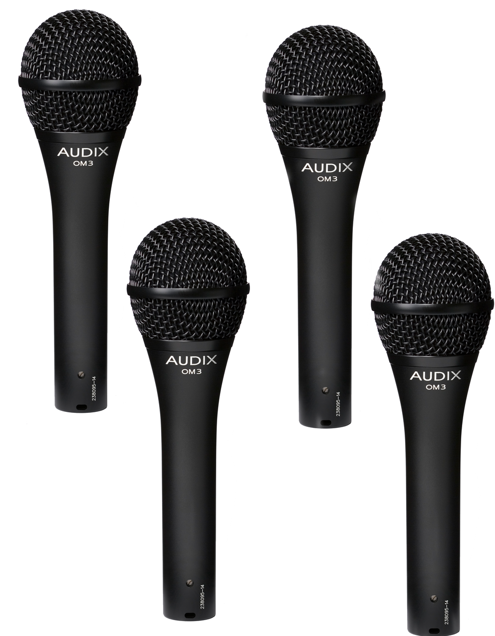 4 pack Audix OM3 Professional Hypercardioid Dynamic Microphones