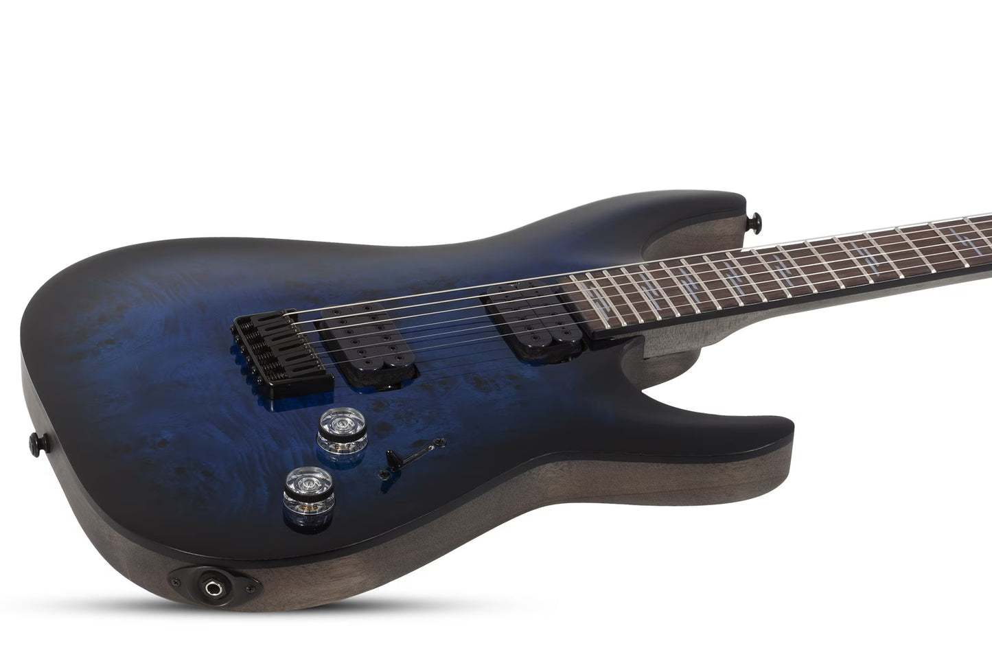 Schecter Omen Elite-6 See Thru Blue Burst 2452 guitar open box