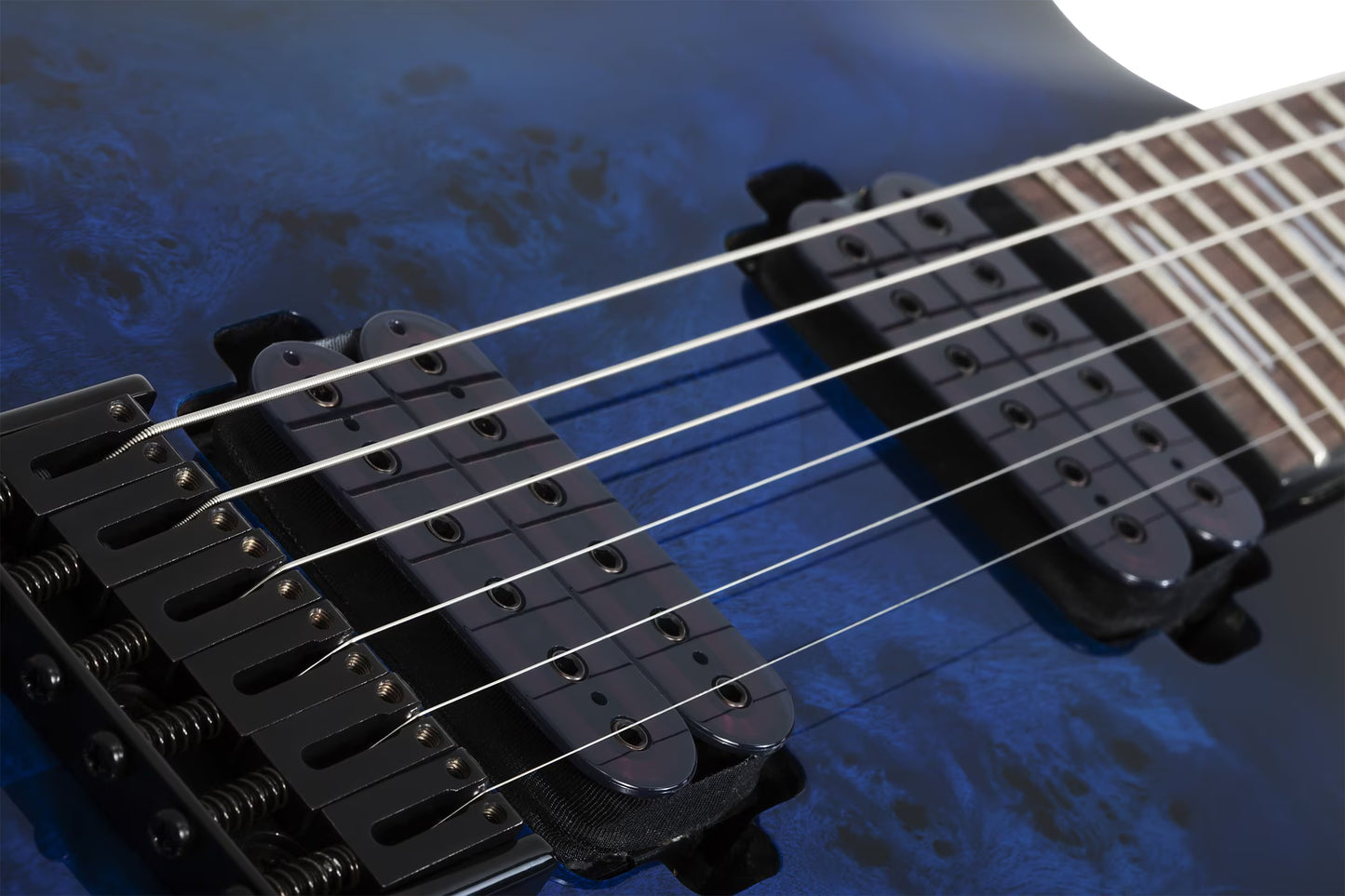 Schecter Omen Elite-6 See Thru Blue Burst 2452 guitar open box