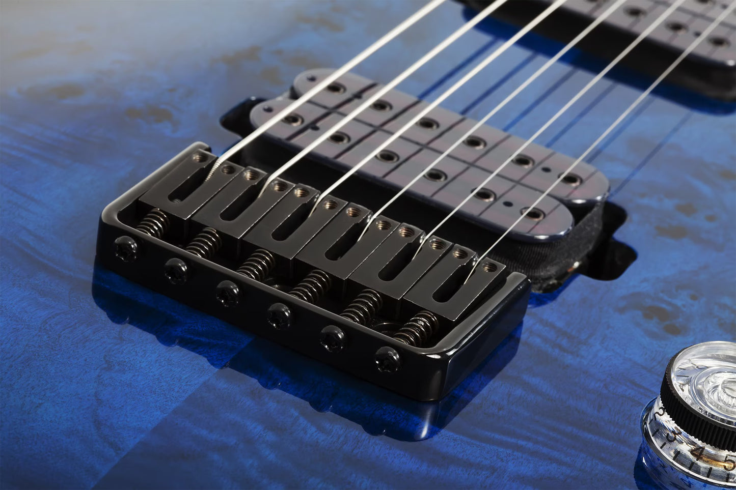 Schecter Omen Elite-6 See Thru Blue Burst 2452 guitar open box
