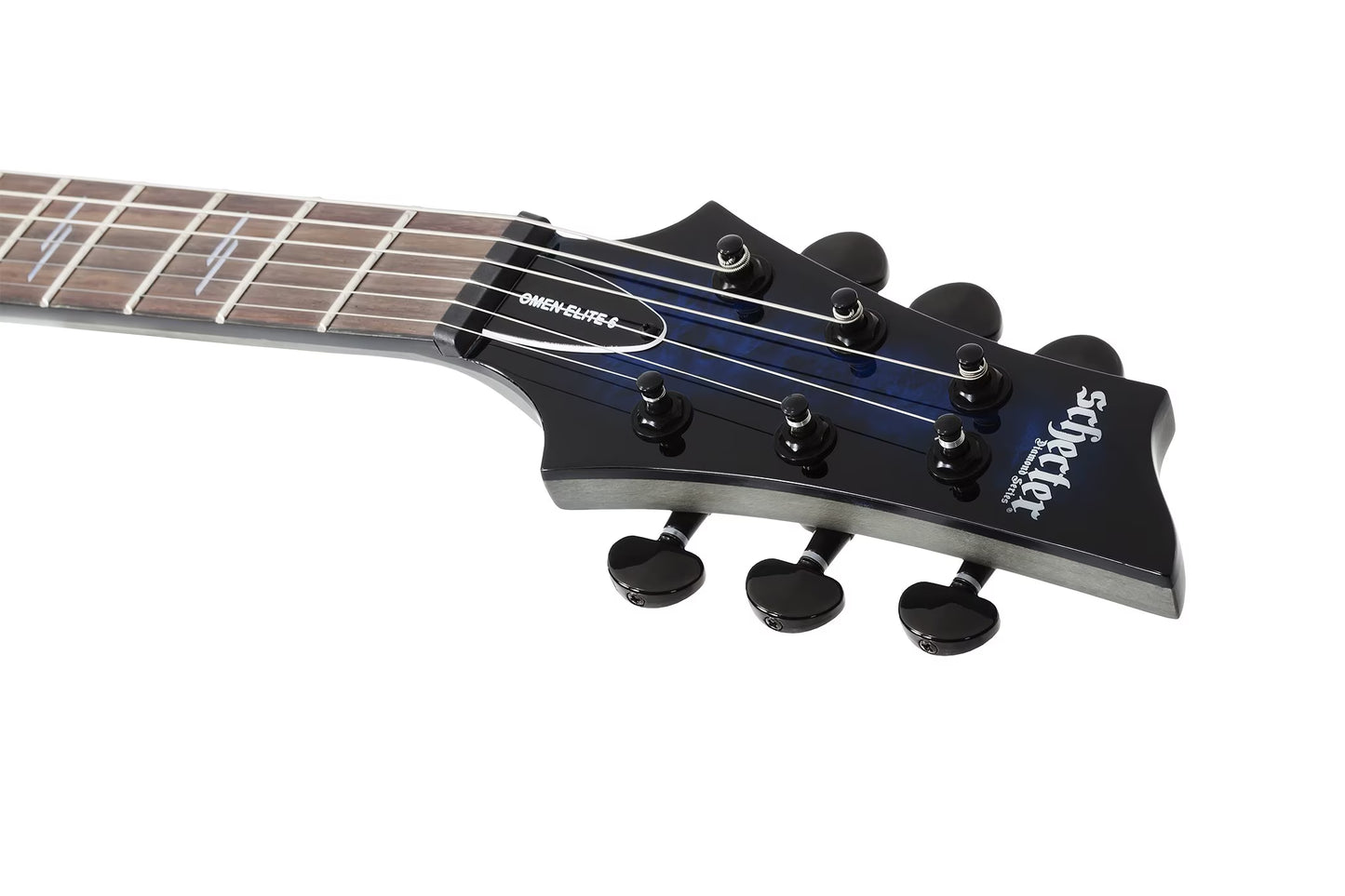 Schecter Omen Elite-6 See Thru Blue Burst 2452 guitar open box