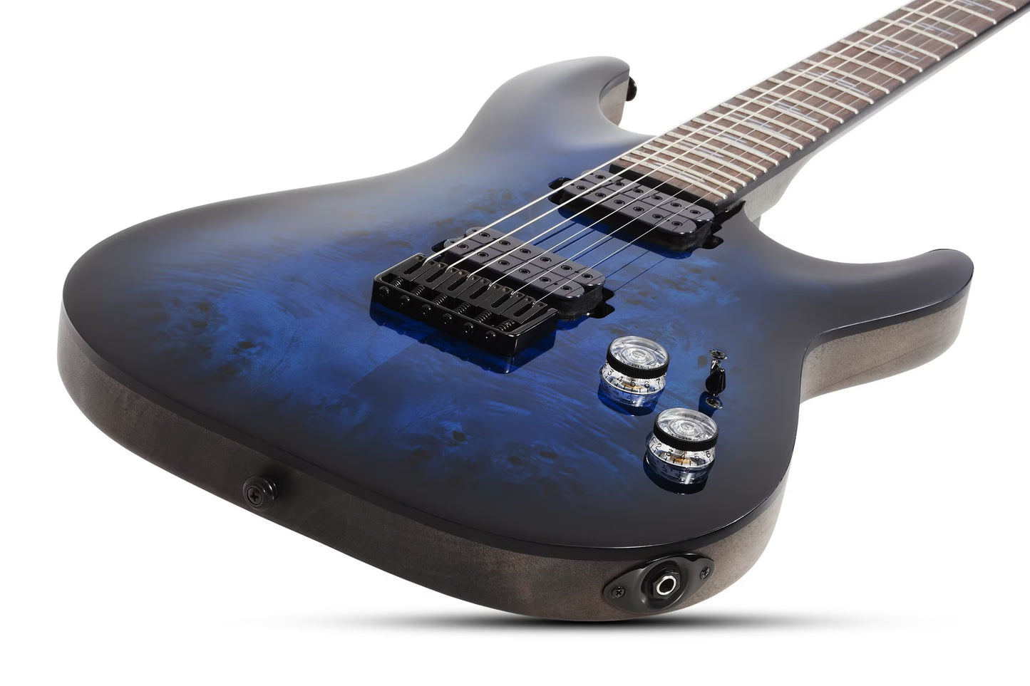 Schecter Omen Elite-6 See Thru Blue Burst 2452 guitar open box