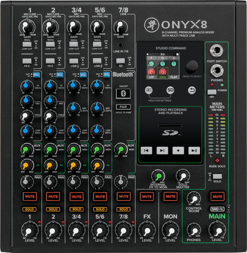 Mackie Onyx8 8-channel Analog Mixer with Multi-Track USB