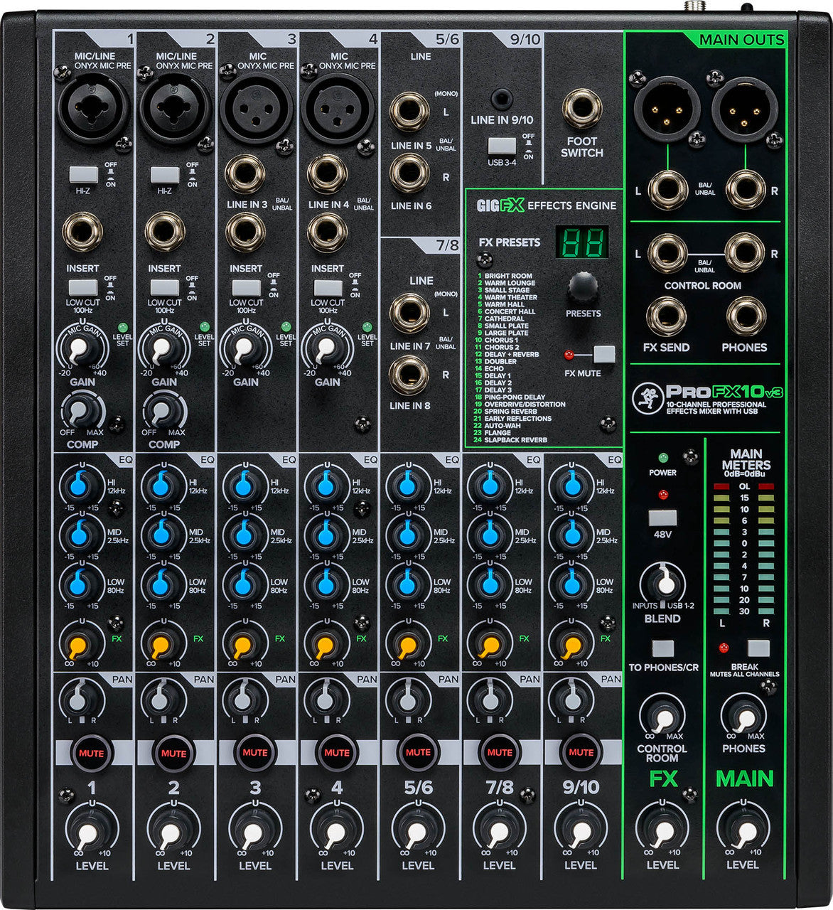Mackie ProFX10v3 10-channel Mixer with USB and Effects open box