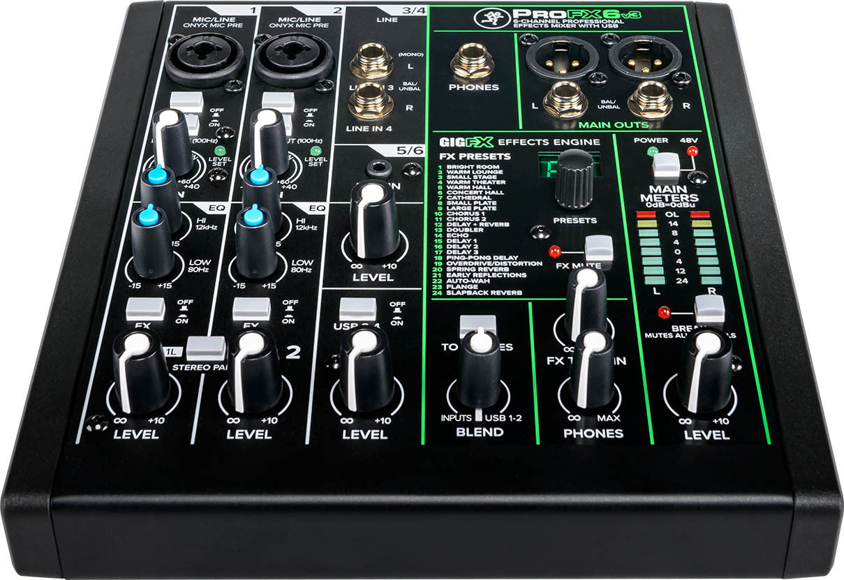 Mackie ProFX6v3 6-channel Mixer with USB and Effects
