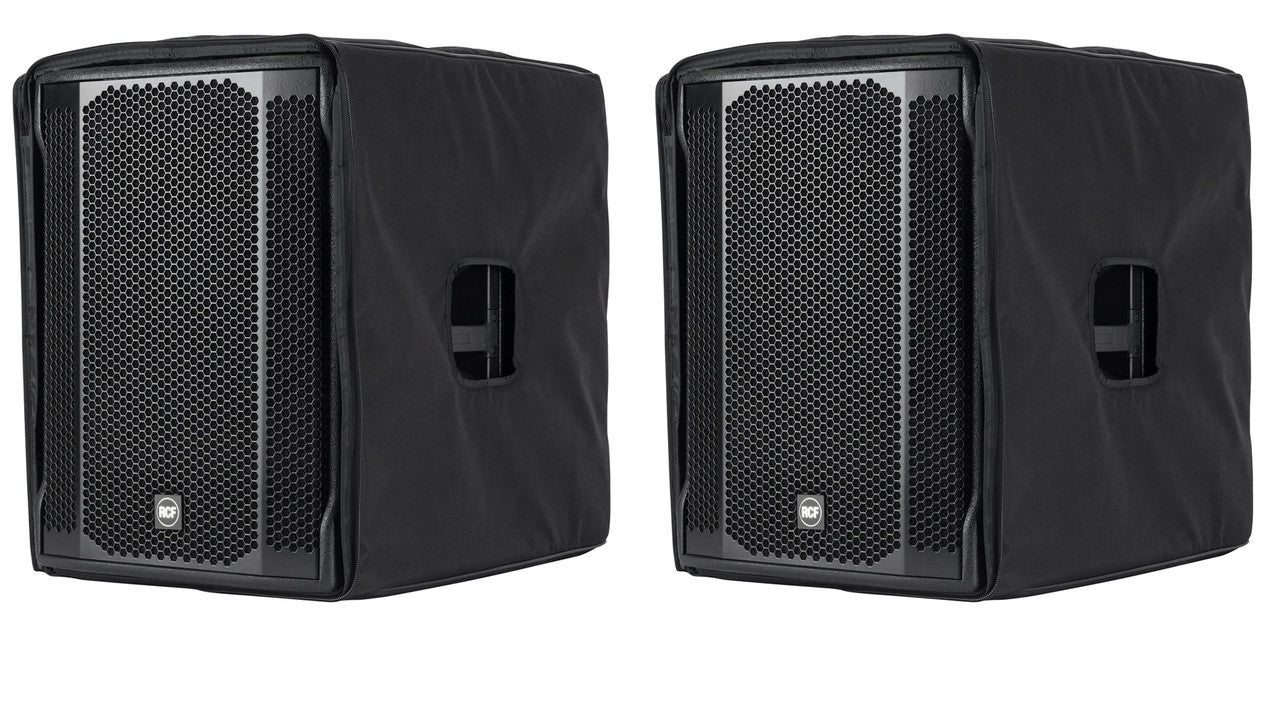 2 RCF SUB-708AS-MK2 Active 18" Powered Subwoofers with covers Open Box