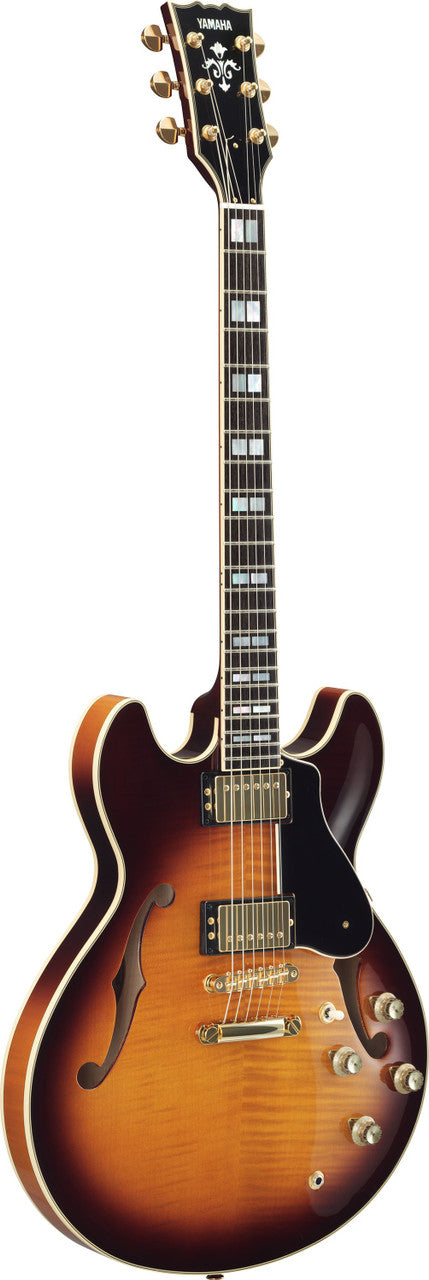 Yamaha SA2200 Brown Sunburst Semi-Hollow Double-Cutaway Electric Guitar