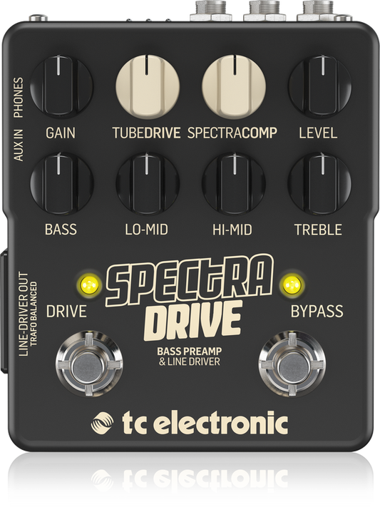 TC Electronic SpectraDrive Bass Preamp Drive Pedal Built-In TubeDrive SpectraComp