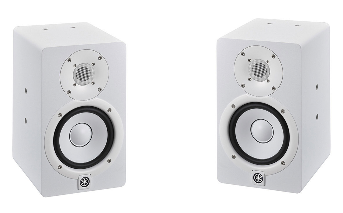 Yamaha HS5 powered Studio Monitors pair white