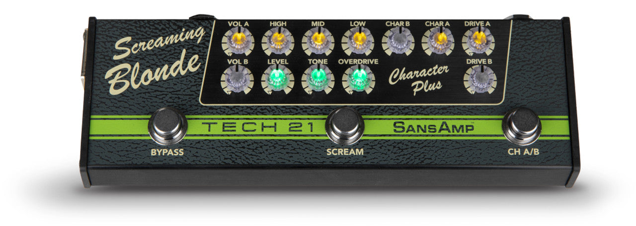 sansamp pedal Tech 21 SansAmp Character Plus Screaming Blonde Guitar pedal – AudioProCT