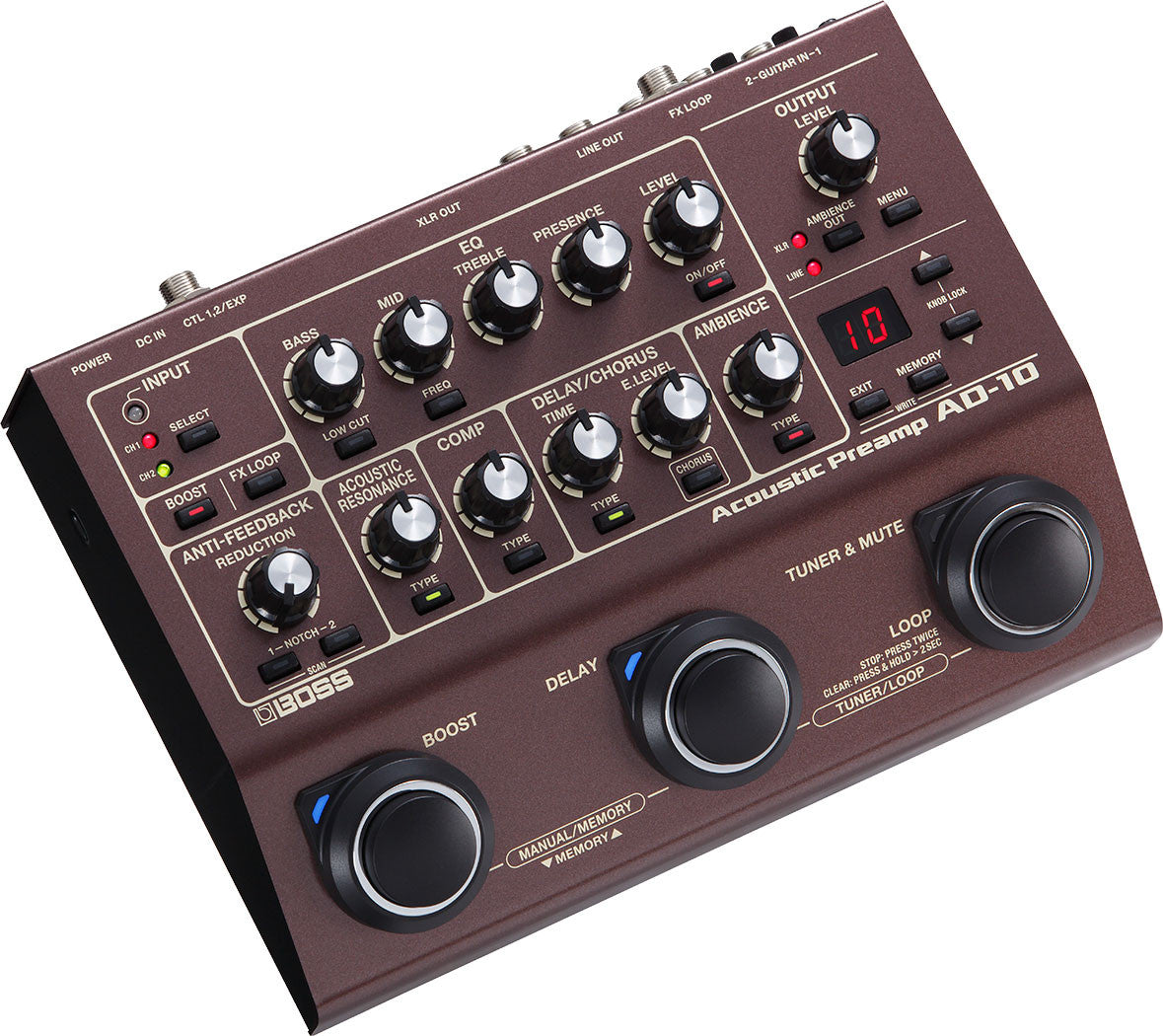 Boss AD-10 Acoustic Guitar Processor Pedal used demo