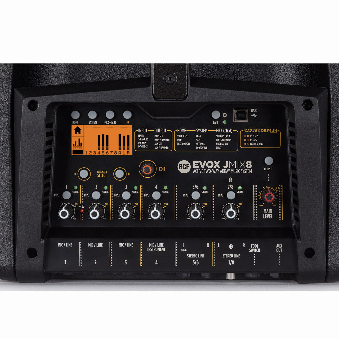 RCF Evox JMIX8 Active two-way PA array music speaker system with cover