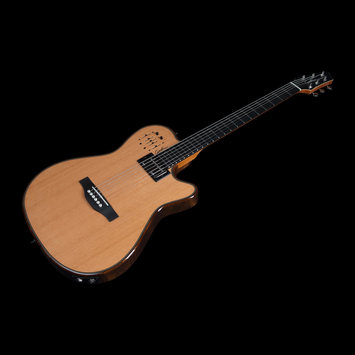 Godin A6 Ultra Deluxe Natural SF Electric-Acoustic Guitar with Bag 053438F B-Stock
