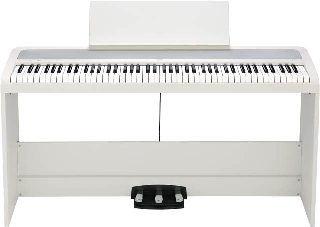 Korg B2SPWH 88-Key Digital Piano with Stand and Three Pedal System White