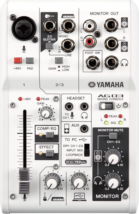Yamaha AG03 3 channel Mixer and USB Audio Interface