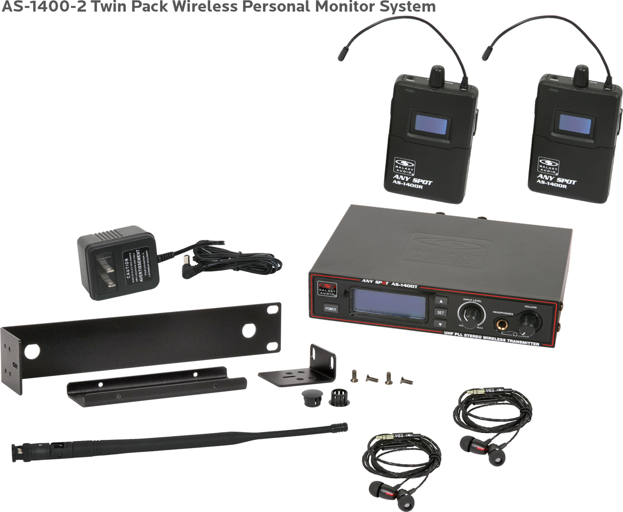 Galaxy Audio AS-1400-2 Wireless In-Ear Monitor Twin Pack System M Band