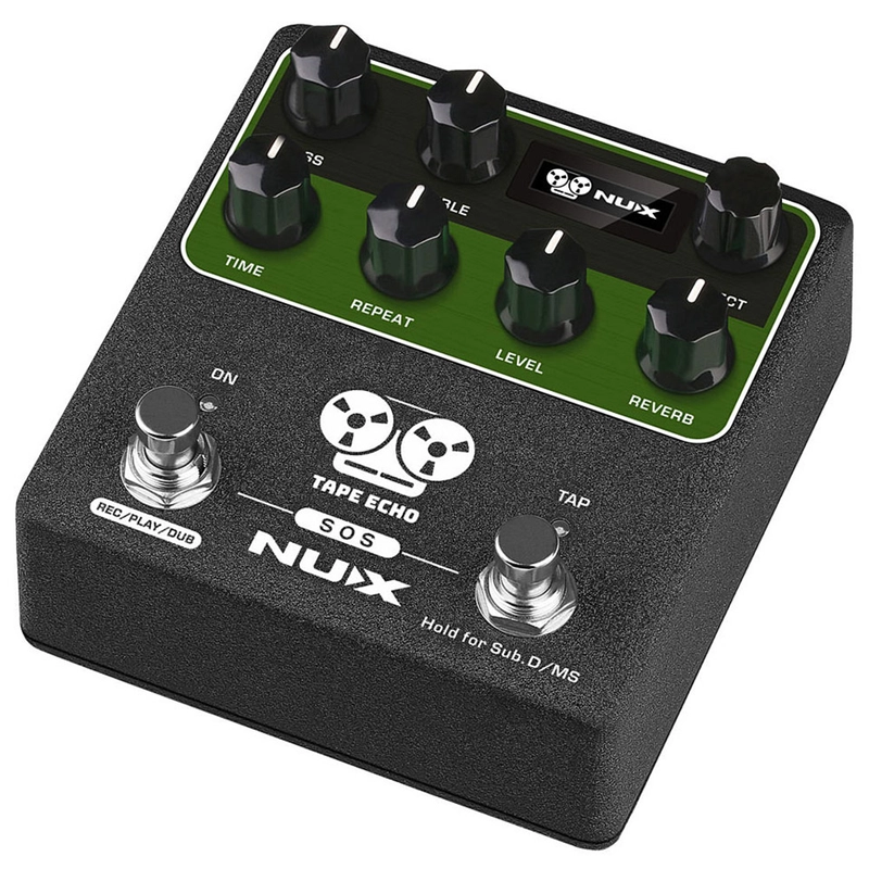 NuX Effects NDD-7 Tape Echo Tap-Tempo Guitar Effects Pedal w/ MIDI In-Out