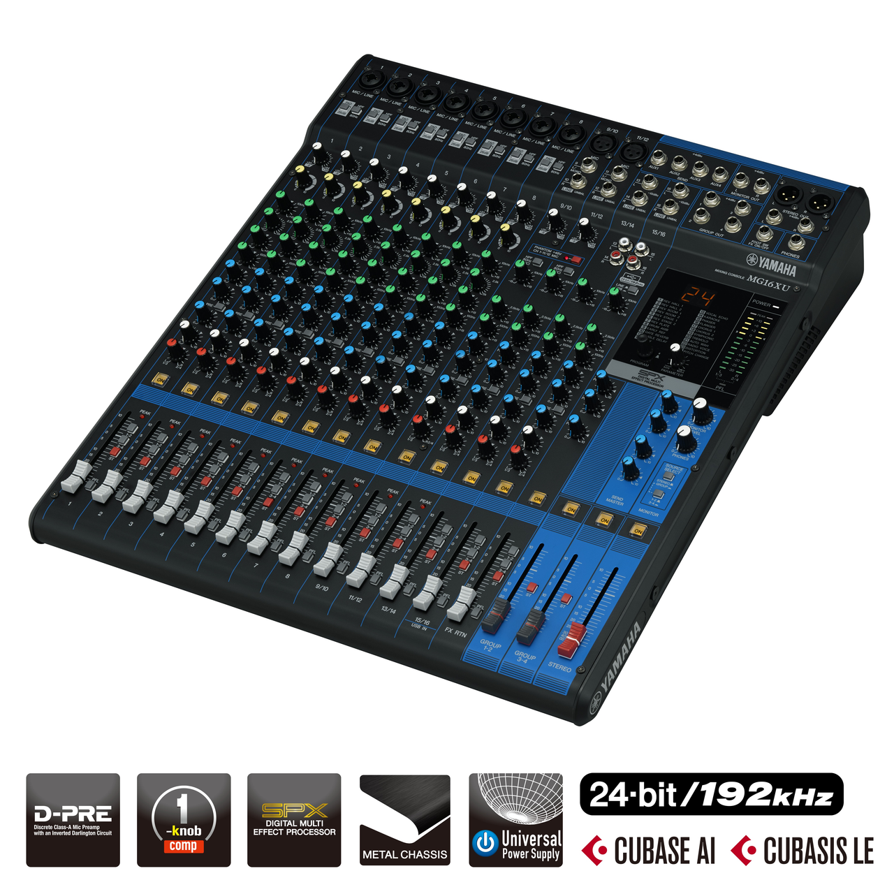 Yamaha MG16XU 16-Input Mixer with Built-In FX and 2-In/2-Out USB Interface ob