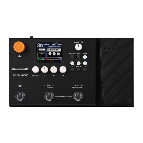 NuX MG-400 Modeling Guitar and Bass Floorboard Processor Effects Pedal open box