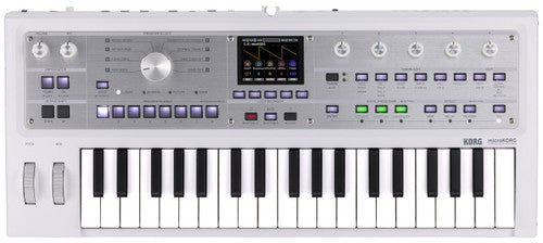 Korg microKORG 2 Advanced Synthesizer vocoder White with carry bag open box