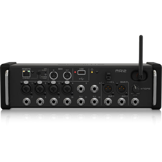 Midas MR12 12-Input Digital Mixer for iPad/Android Tablets with 4 MIDAS PRO Preamps Integrated Wifi Module, USB Stereo Recorder open box