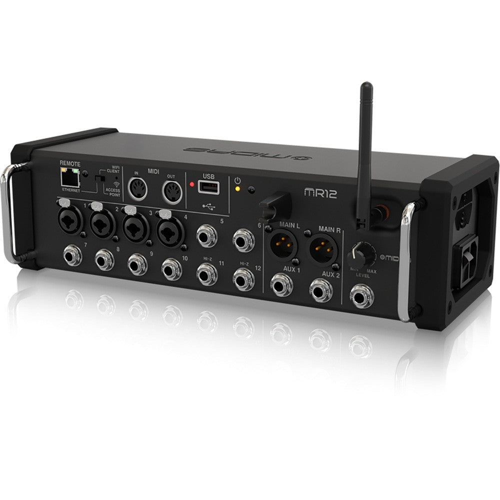Midas MR12 12-Input Digital Mixer for iPad/Android Tablets with 4 MIDAS PRO Preamps Integrated Wifi Module, USB Stereo Recorder open box