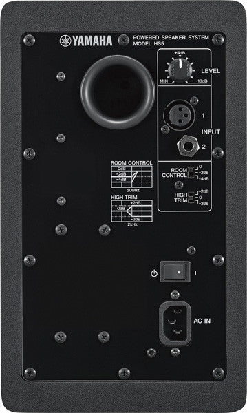 Yamaha HS5 powered Studio Monitors pair white