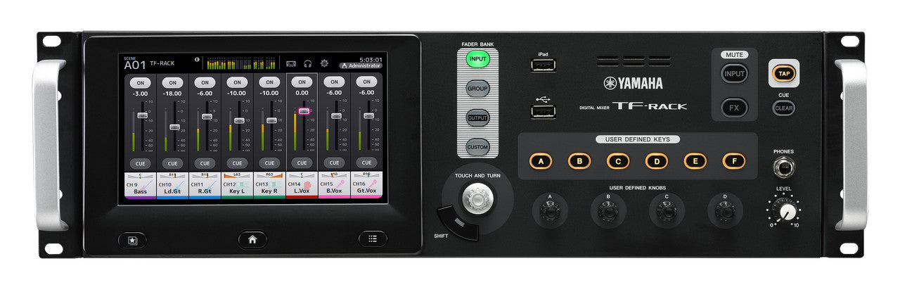 Yamaha TF-Rack Digital Rackmount Mixer Touchscreen, 16 Mic Preamps, 16 Line Outputs