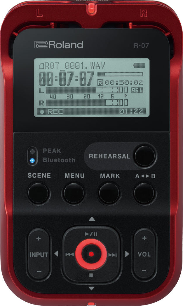 Roland R-07 High-Resolution Audio Recorder Red