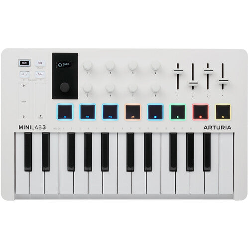 Arturia MiniLab 3 Compact MIDI Keyboard and Pad Controller (White)