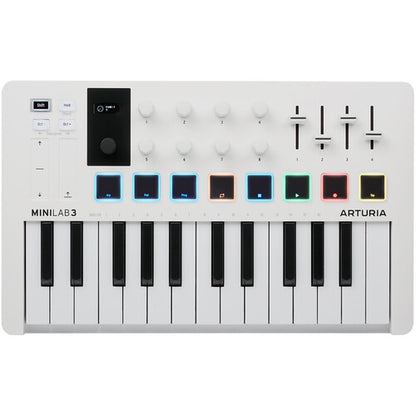 Arturia MiniLab 3 Compact MIDI Keyboard and Pad Controller (White)
