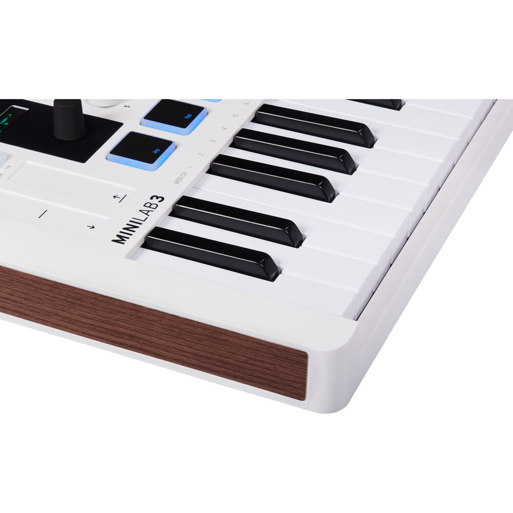 Arturia MiniLab 3 Compact MIDI Keyboard and Pad Controller (White)