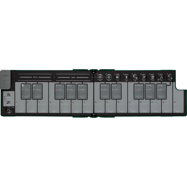 Korg nanoKEY Fold Slimline Foldable MIDI Keyboard Controller (Green)