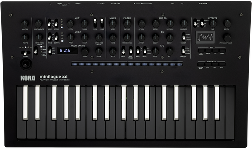 Korg minilogue xd analog synthesizer BW inverted open box