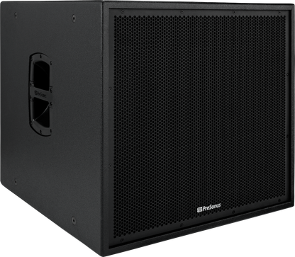 2 PreSonus® CDL SUB18 Active Subwoofers demo with casters and cover