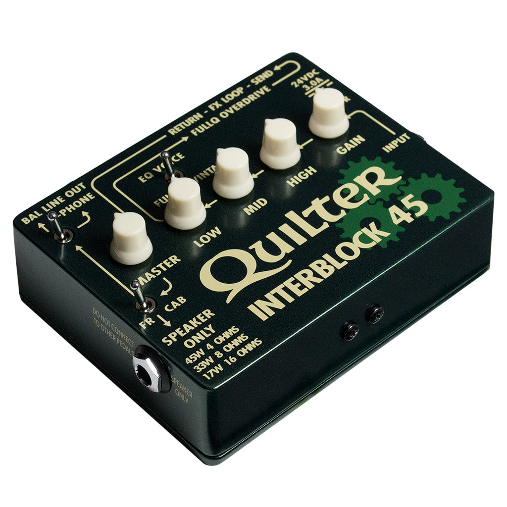 Quilter InterBlock 45 watt guitar amplifier pedal with cab sim out and xlr