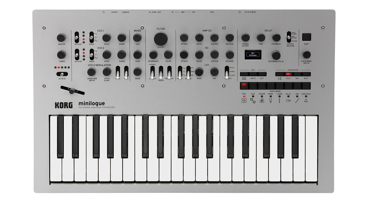 Korg Minilogue 4 voice polyphonic analog synthesizer open box