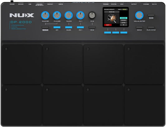 NUX DP-2000 8 Velocity Percussion Pad LED Lights On Board FXs Wave import