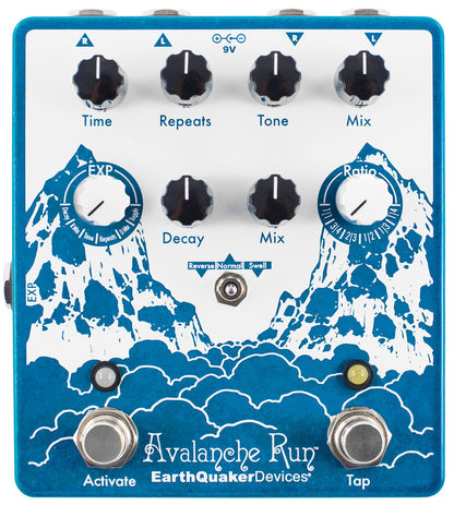 Earthquaker Avalanche Run V2 Stereo Reverb & Delay with Tap Tempo open box