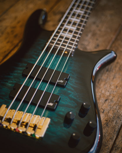 Spector Icon NS-2 Neck Through Black & Blue 4 string bass