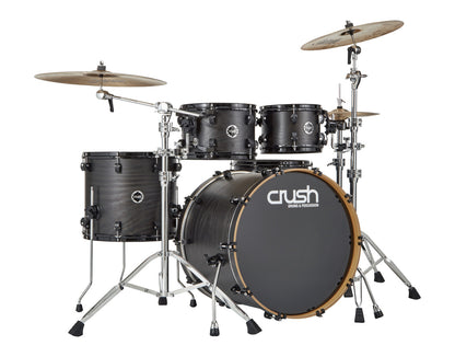 Crush Chameleon Ash 5 piece drum kit Trans Satin Black
