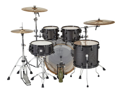 Crush Chameleon Ash 5 piece drum kit Trans Satin Black
