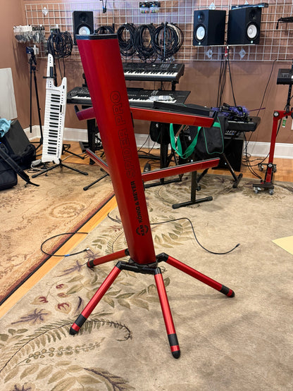 K&M 18860 Spider Pro Keyboard Stand Red with bag used