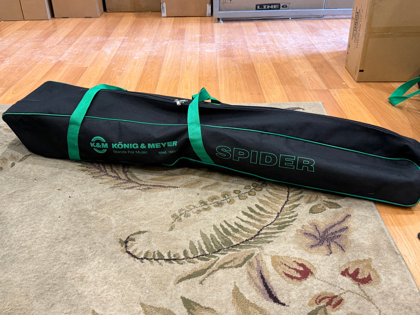 K&M 18860 Spider Pro Keyboard Stand Red with bag used