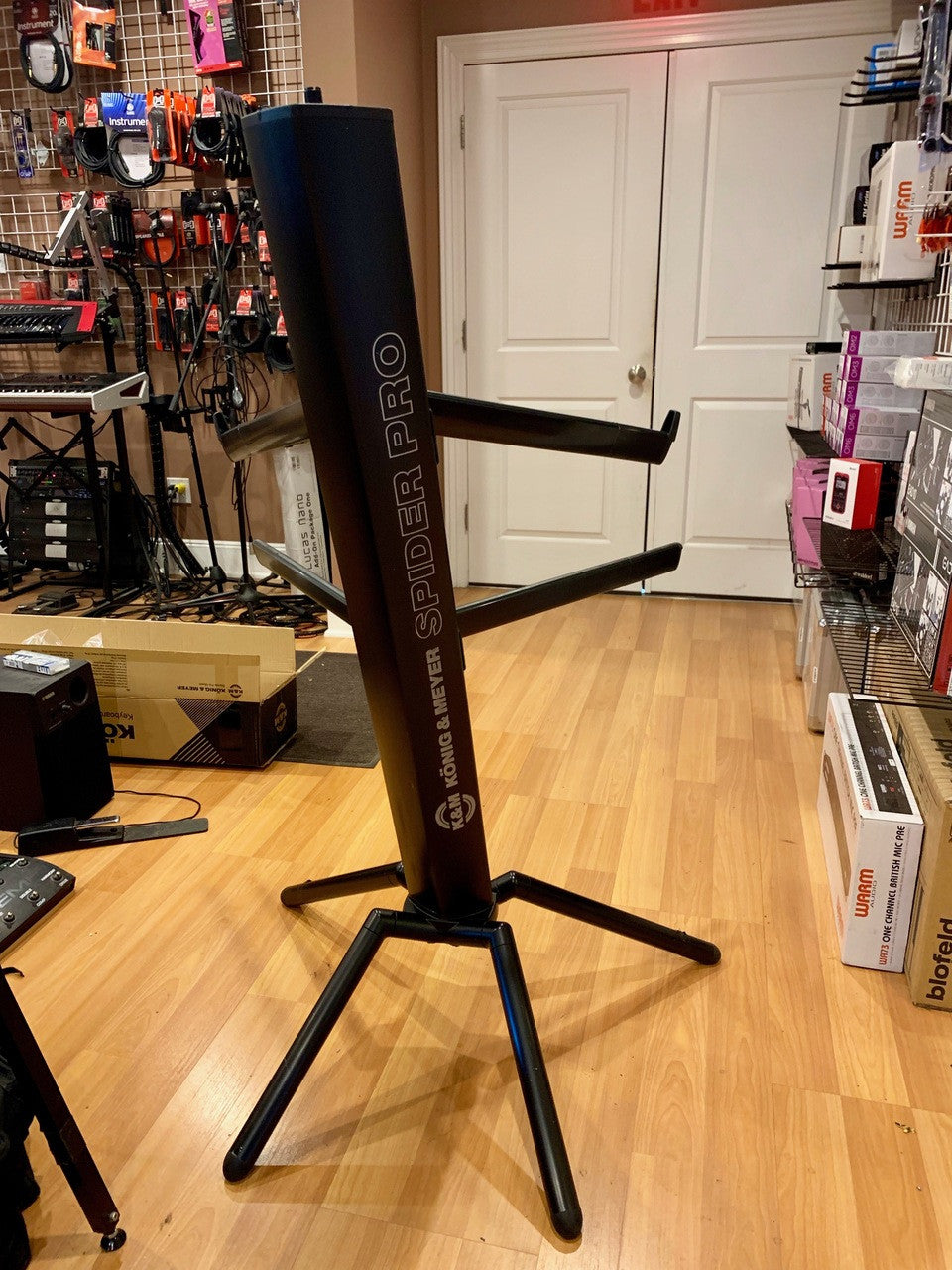K&M 18860 Keyboard stand black Spider Pro anodized aluminum