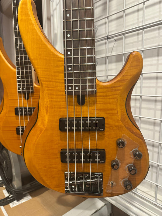 Yamaha TRBX605FM 5 string Electric Bass Guitar Matte Amber display
