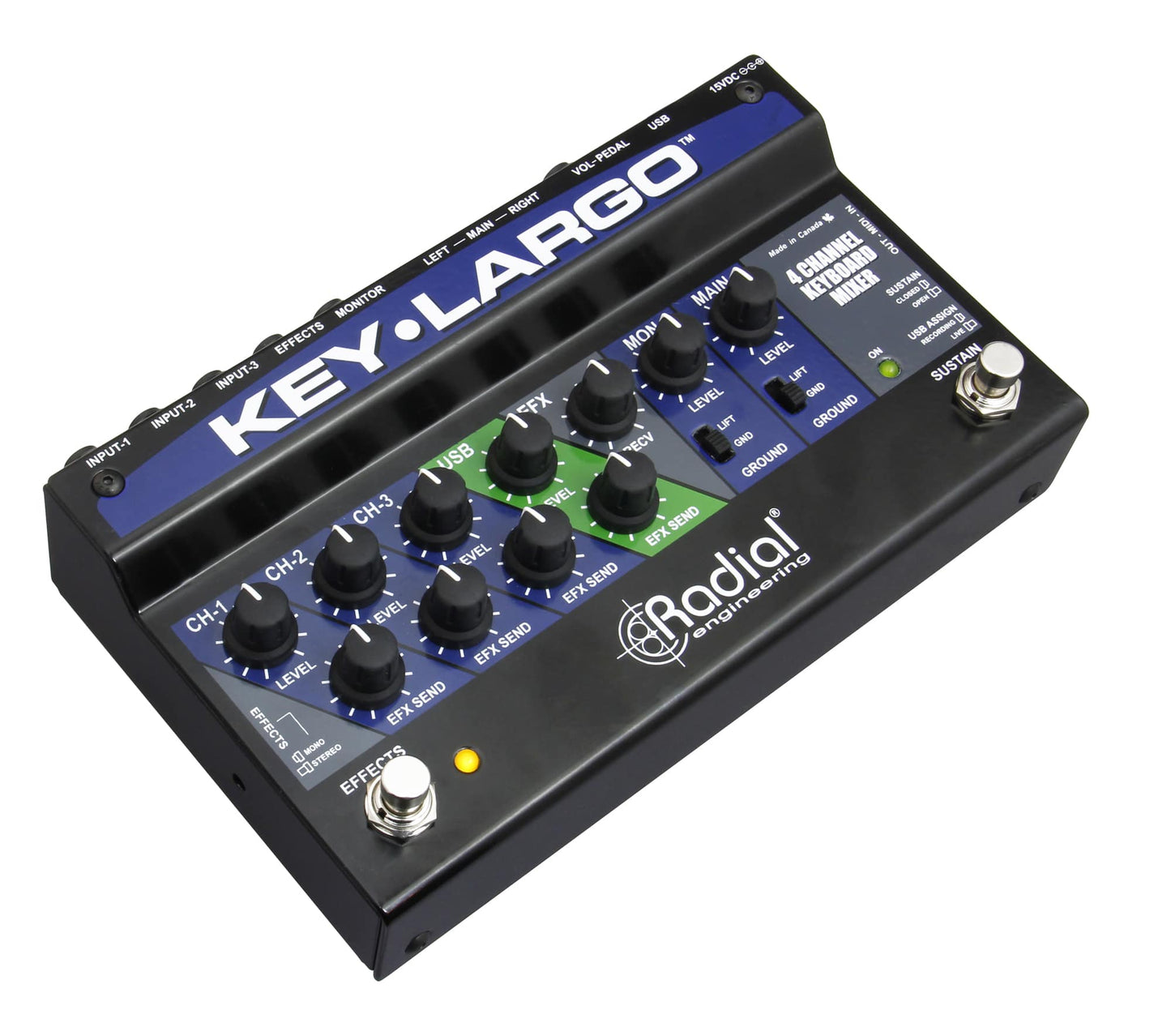 Radial Key-Largo Keyboard Mixer with Balanced DI Outs